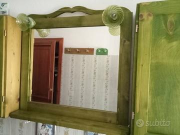 PENSILE BAGNO CON SPECCHIO E 2 ARMADIETTI