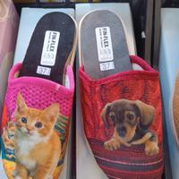 pantofole donna con cane o gatto 