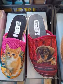 pantofole donna con cane o gatto 