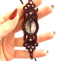 Bracciale/cavigliera macramé con pietra
