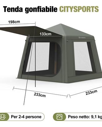 Tenda da campeggio gonfiabile - mai aperta