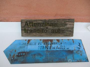 CARTELLI STRADALI TARGA FERRO E LEGNO ENTE TURISMO