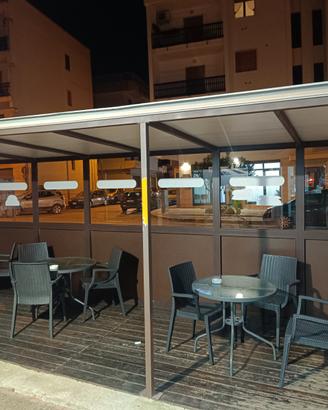 Gazebo bar alluminio con pedana il legno copertura