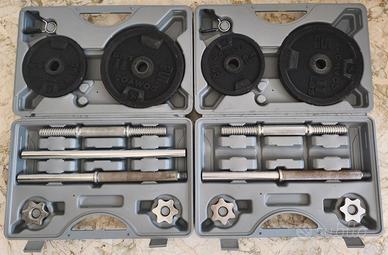 DOMYOS Kit manubri e bilanciere palestra 30kg