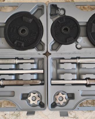 DOMYOS Kit manubri e bilanciere palestra 30kg