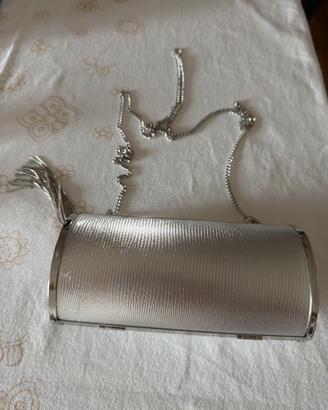 Clutch argento a tracolla