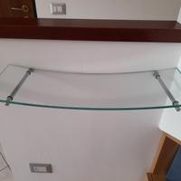 Mensola in vetro curvo