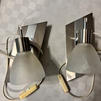 Coppia Applique parete acciaio/vetro