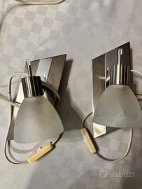 Coppia Applique parete acciaio/vetro