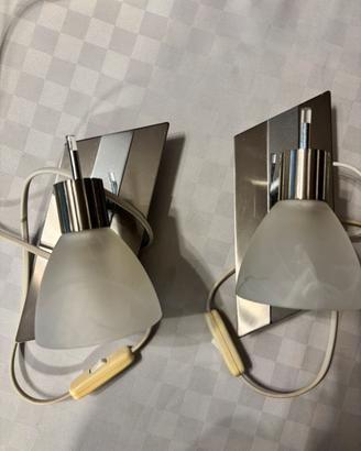 Coppia Applique parete acciaio/vetro