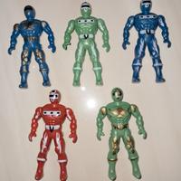 Set di 5 action figure vintage anni '90 tipo Power