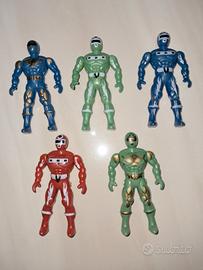 Set di 5 action figure vintage anni '90 tipo Power