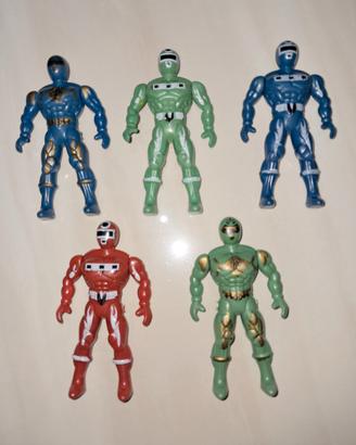 Set di 5 action figure vintage anni '90 tipo Power