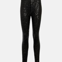 Leggins morbido con pailettes sul lato davanti