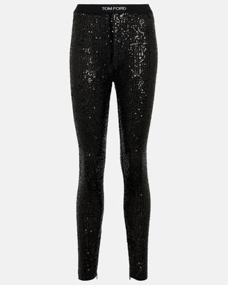 Leggins morbido con pailettes sul lato davanti