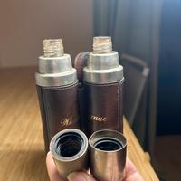 Set vintage doppia flask da viaggio Whisky/Cognac