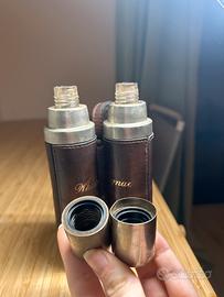 Set vintage doppia flask da viaggio Whisky/Cognac
