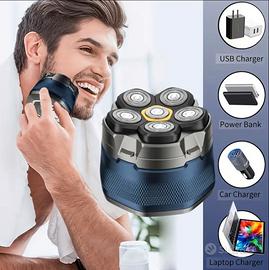 Rasoio uomo elettrico rotativo 6 lame
