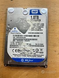 HDD sata 2.5 WD 1TB usato