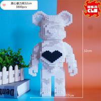 LS6114 Puzzle 3d Simil Lego BearBrick Cuore Nero