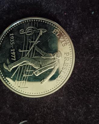 medaglia commemorativa  Elvis Presley placcato 24k