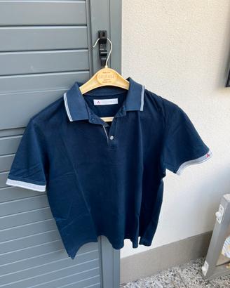 Polo a maniche corte blu Peuterey
