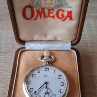 Orologio da tasca OMEGA in argento 0,800 e scatola
