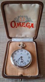 Orologio da tasca OMEGA in argento 0,800 e scatola