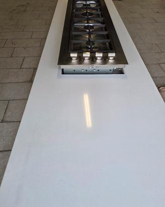 top per cucina in okite + fuochi in linea 120 cm