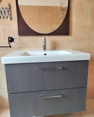 mobile bagno sospeso completo di lavabo, rubinetto