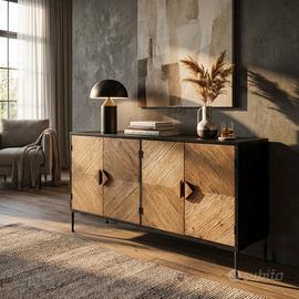 Madia Stile Industrial Legno e Metallo 147x85 cm