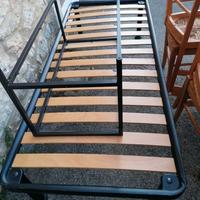 Rete letto singolo con doghe in legno