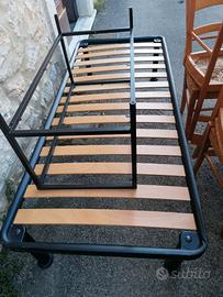 Rete letto singolo con doghe in legno