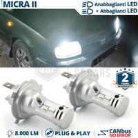 Kit Luci LED H4 Per fari NISSAN MICRA 2 K11 6500K