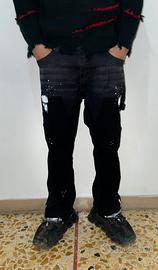 Jeans Nero Custom Patchwork - Streetwear Style Y2K