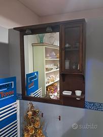 Specchio Bagno con Mobiletto in Legno - Pozzi Gino