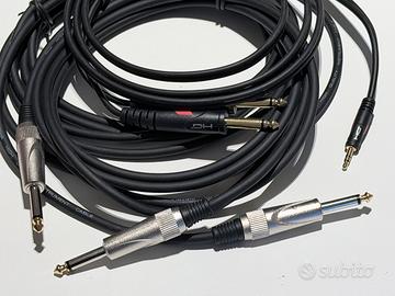 3 Cavi strumenti jack 6,3 mm MONO e jack stereo