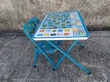 Set tavolino + sedia pieghevoli 