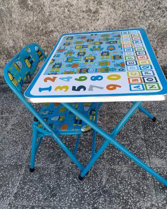 Set tavolino + sedia pieghevoli 