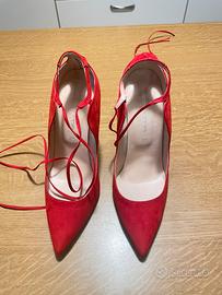 Décolleté Identità velluto rosso taglia 41