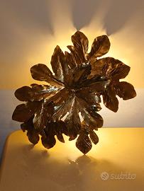Lampada Applique Scultorea in Foglie di Oro