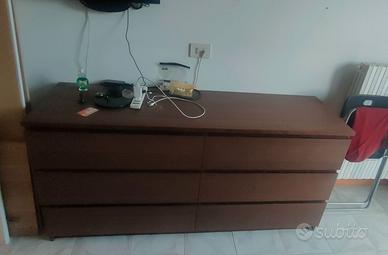 Cassettiera IKEA Malm marrone 6 cassetti