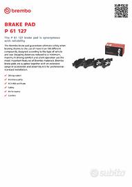 Pastiglie freno BREMBO P61127 - P 61 127