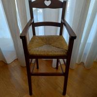 sedia alta/ tipo seggiolone in legno