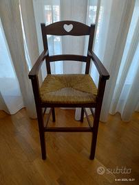sedia alta/ tipo seggiolone in legno