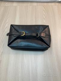 Beauty Case Gucci Vintage Pelle Nera - 1980