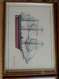 4 quadri 26x19  navi marina militare italiana