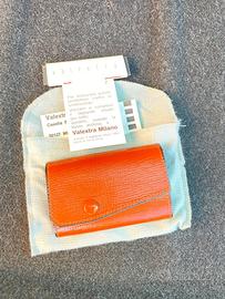 Portachiavi Valextra in vera pelle arancio aragost