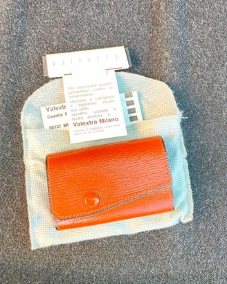 Portachiavi Valextra in vera pelle arancio aragost