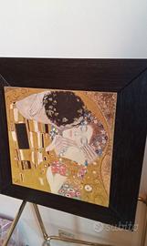 Riproduzione su tavola de "Il Bacio" di G.Klimt.